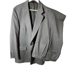 Men's Hart Schaffer Marx Gray 2 Piece Dress Suit 43R Jacket 36 Pants Made in USA